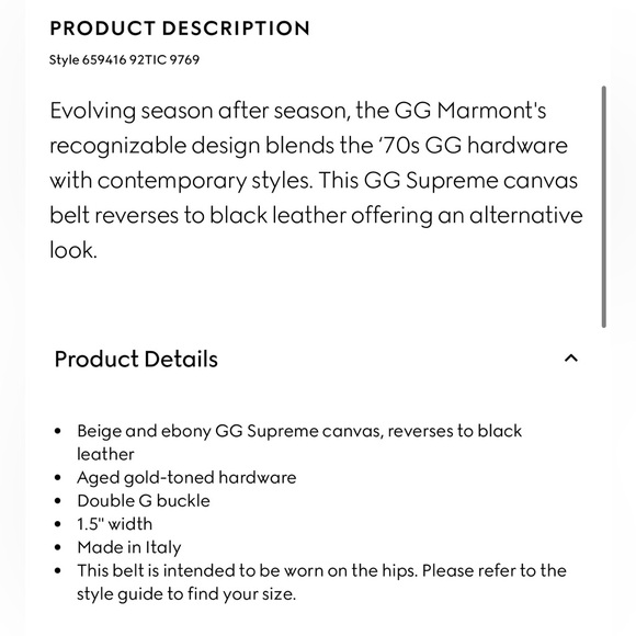 GUCCI GG Marmont reversible belt - Picture 6 of 16